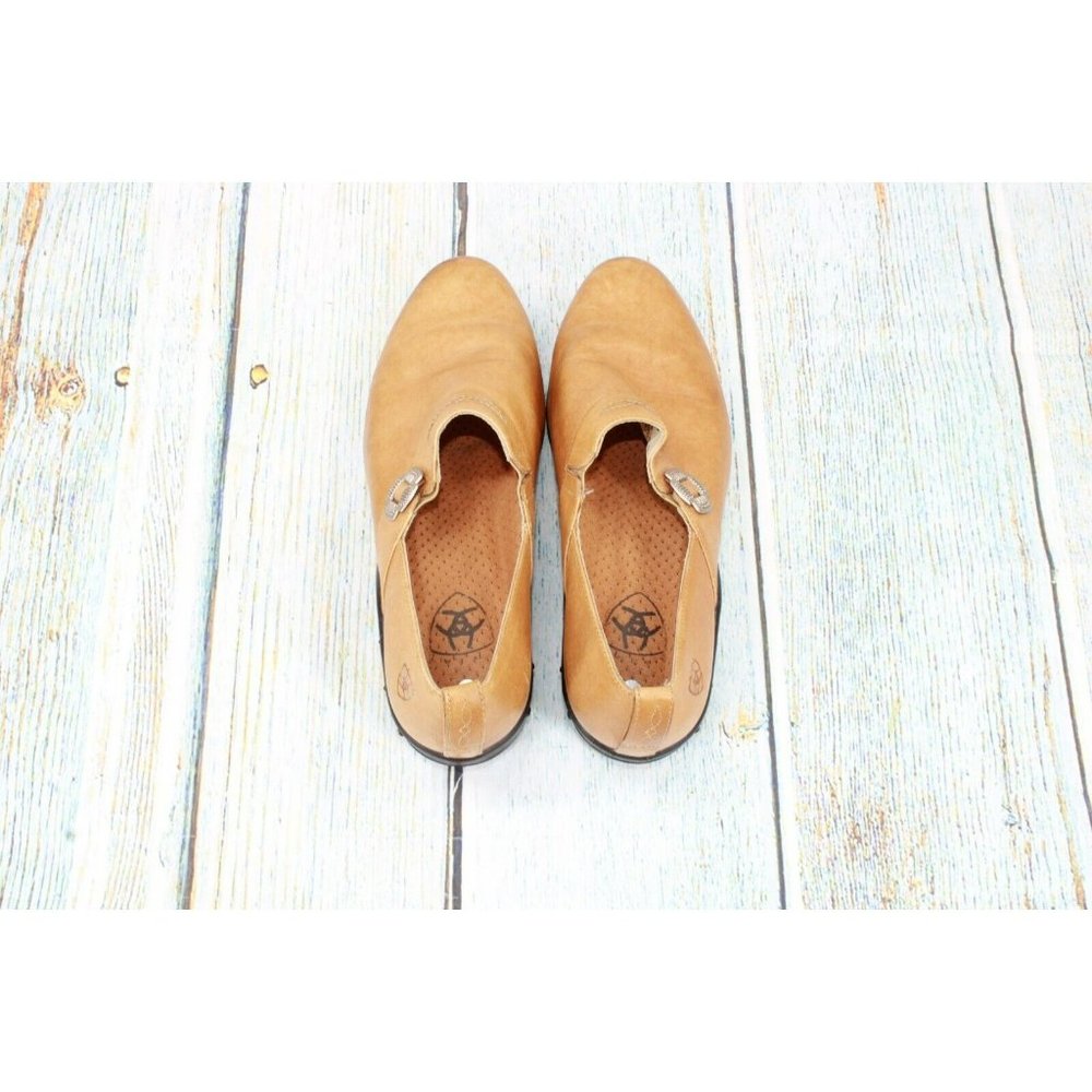 Ariat Tan Leather Slip On Casual Clogs Shoes Size 9.5 B - Picture 9 of 9